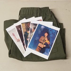 Boy Scout 90's Official Uniform Green Shorts with Five Norman Rockwell Postcards